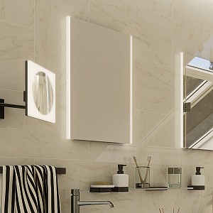 Aluminium LED  mirror 800x700 Illuminated bathroom LED mirror. Output 21 W, temperature 6500 K. 1512 Lumens.