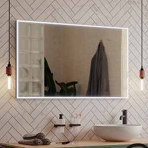 Black Black LED  mirror 800x700 Illuminated bathroom LED mirror. Output 44 W, color temperature 4000 K. 3168 Lumens.