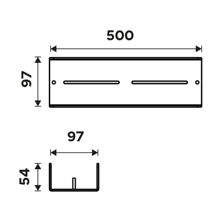 Black shower shelf 50 cm