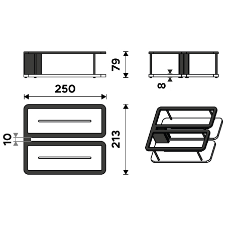 Walk-in shower wall shelf