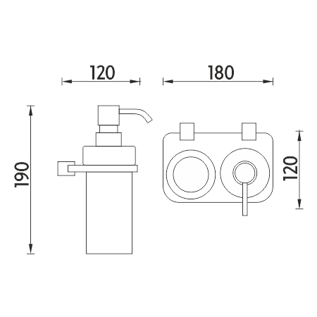 Holder for dispenser and glass cup