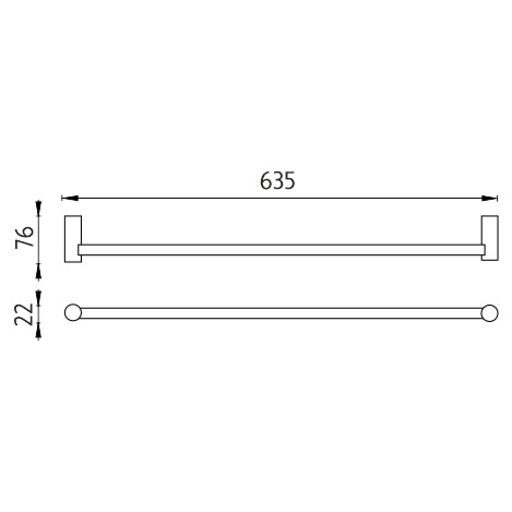 Black towel holder, 63 cm