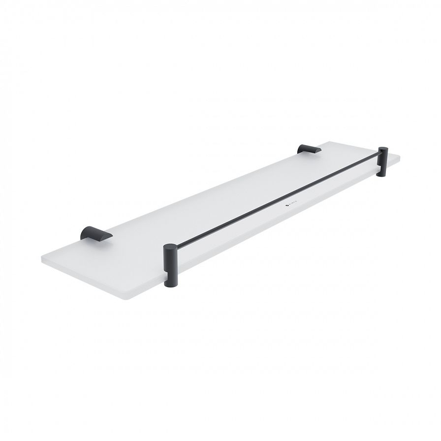 Black shelf with rail, 50 cm