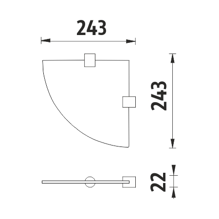 Černá police rohová