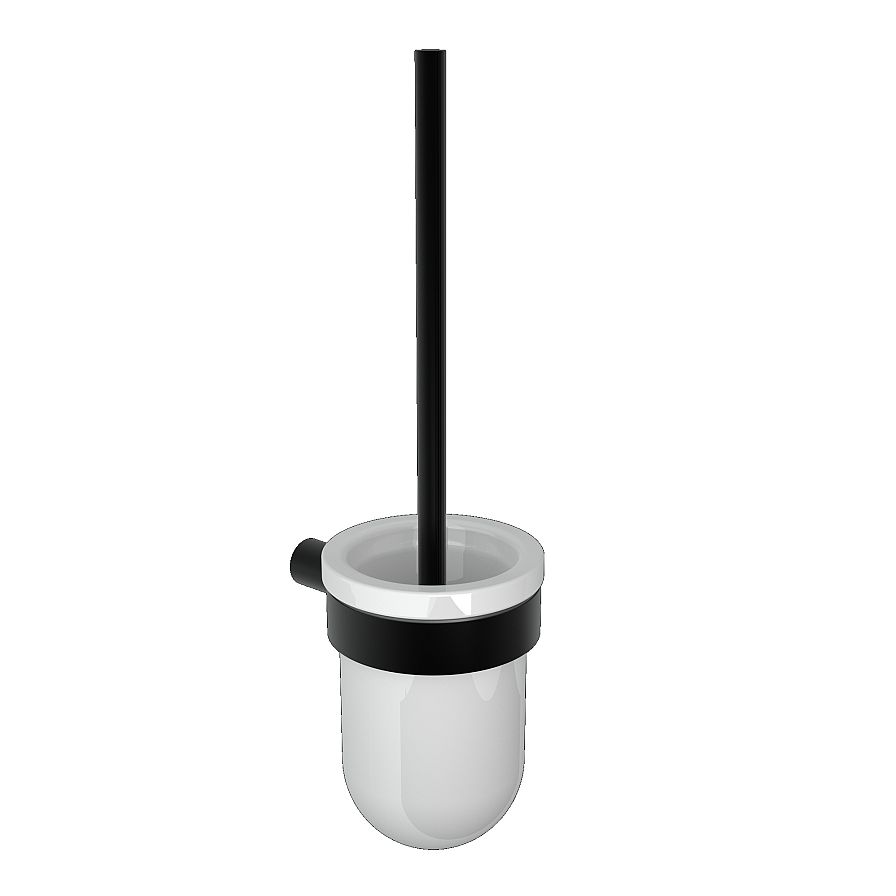 Black toilet brush holder