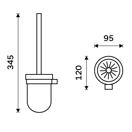 Black toilet brush holder