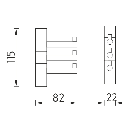 Black triple swivel hook