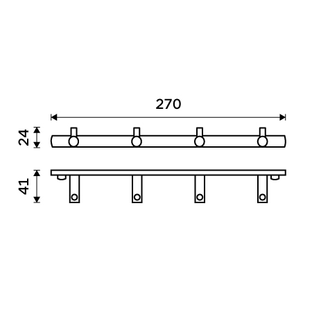 Black four-hook with single hooks
