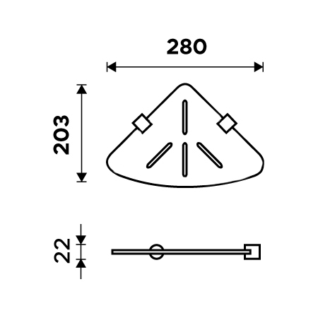 Černá rohová police IXI