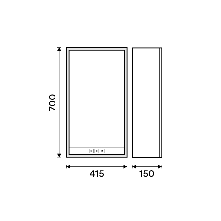 Black LED backlit mirror cabinet 400 LEFT.