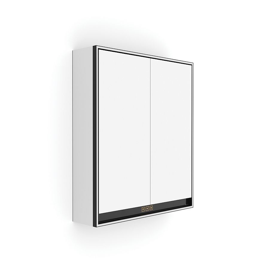 Black LED backlit mirror cabinet 600.
