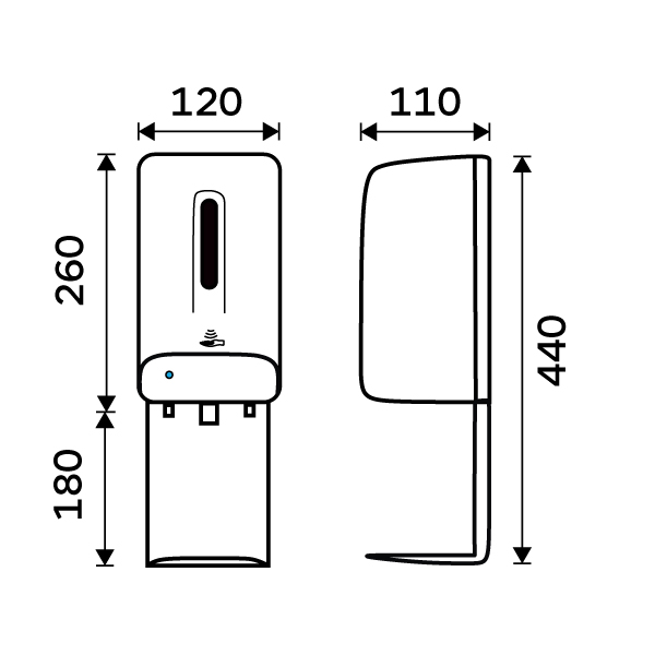 Touchless soap or disinfectant gel dispenser