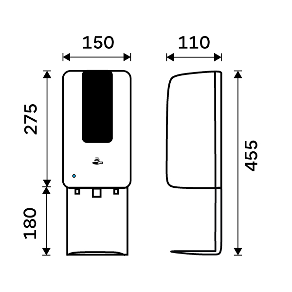 Touchless soap or disinfectant gel dispenser