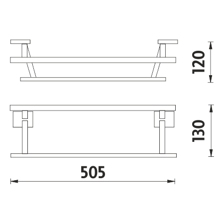 Double towel holder, 51 cm