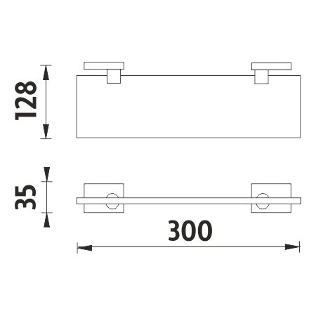 Shelf without rail, 30 cm