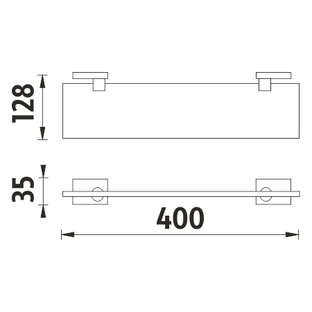 Shelf without rail, 40 cm
