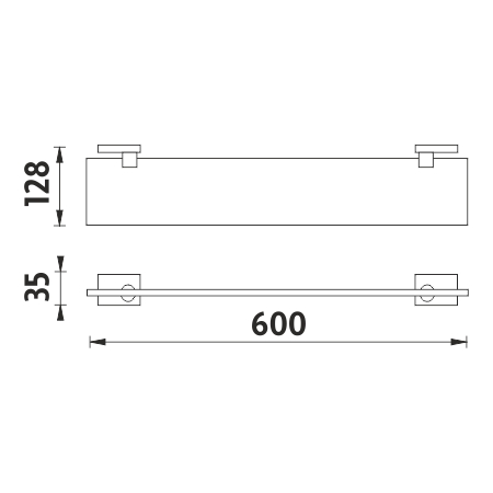 Shelf without rail, 60 cm