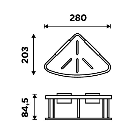 Bathroom and shower corner shelf