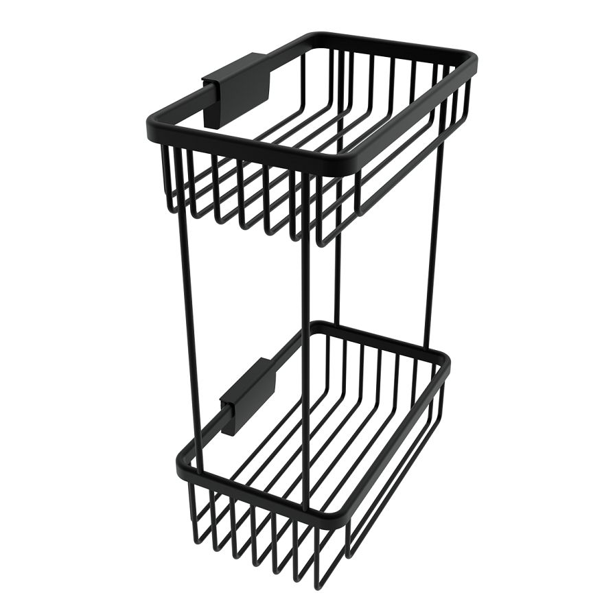 Black wire shelf, two-tier