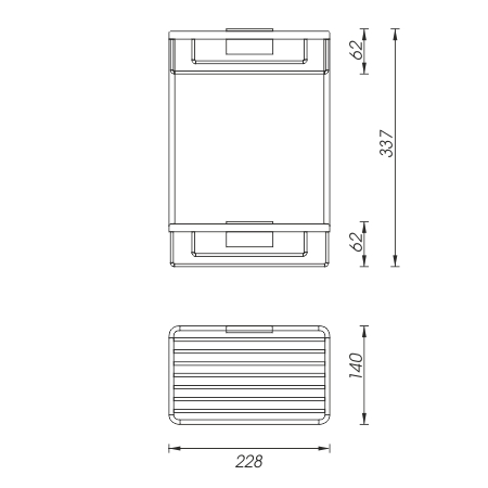 Black wire shelf, two-tier
