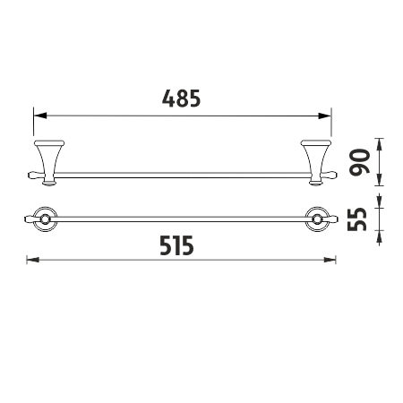 Towel holder, 52 cm