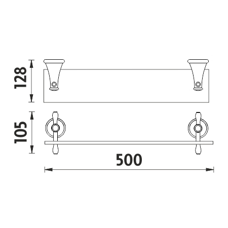 Shelf without rail, 50 cm