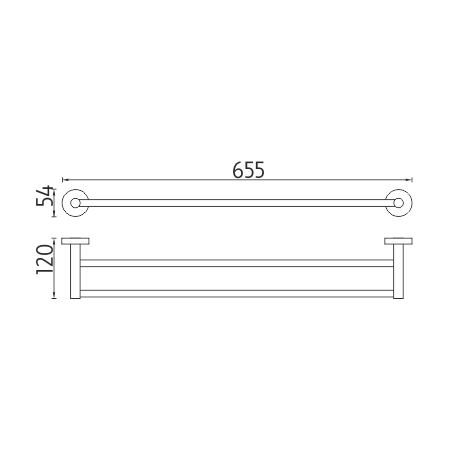 Double towel holder, 66 cm