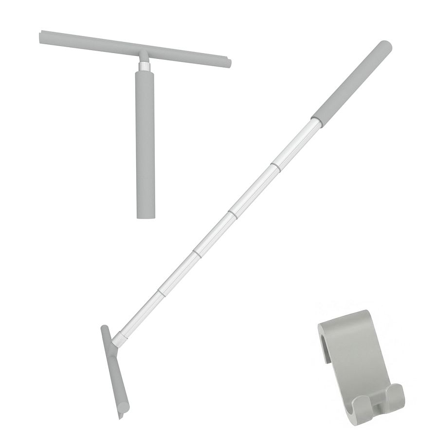 Telescopic shower squeegee with hook