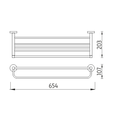 Towel shelf, 65 cm.