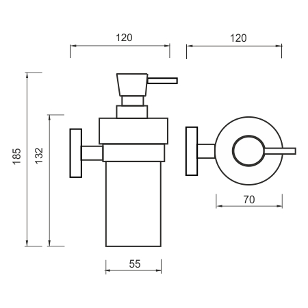 Soap dispenser, brass pump