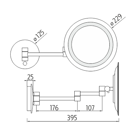 LED cosmetic mirror
