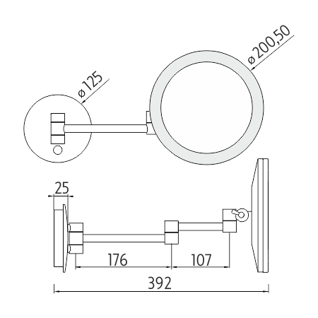 LED cosmetic mirror