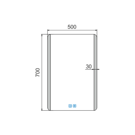 LED mirror 500x700 with two touch sensor