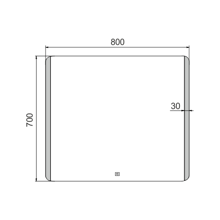 LED zrcadlo 800x700 s dotykovým senzorem