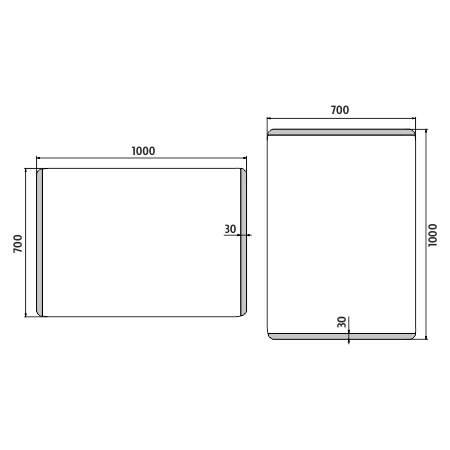 LED zrcadlo 1000x700