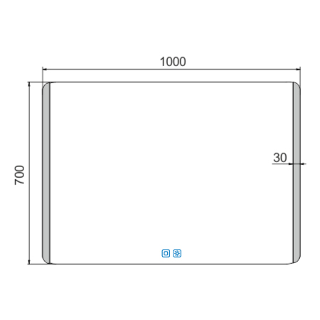 LED zrcadlo 1000x700 se dvěma dotykovými senzory