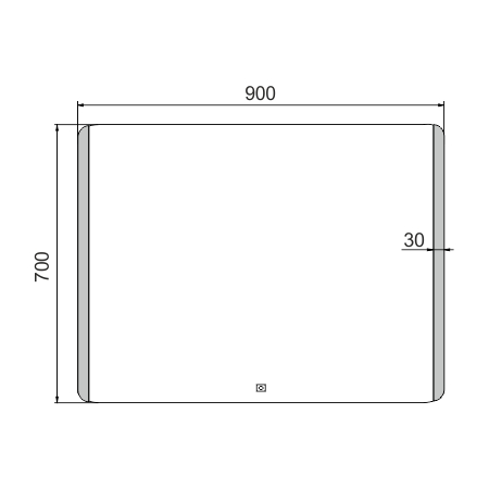 LED mirror 900x700 with touch sensor