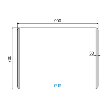 LED mirror 900x700 with two touch sensor