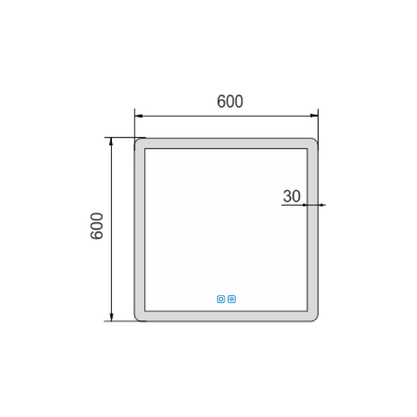 LED zrcadlo 600x600 se dvěma dotykovými senzory