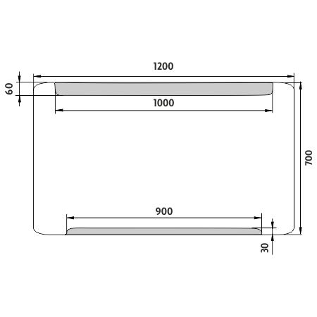 LED zrcadlo 1200x700