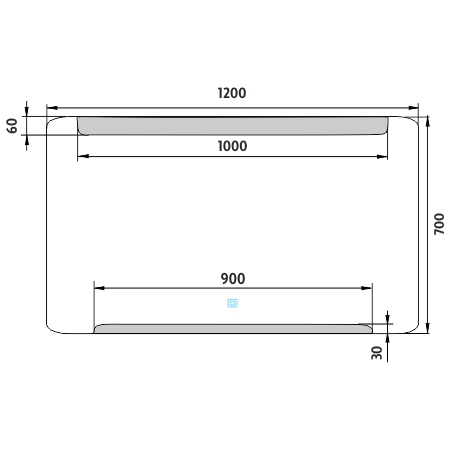 LED zrcadlo 1200x700 s dotykovým senzorem