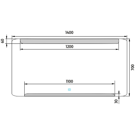 LED zrcadlo 1400x700 s dotykovým senzorem