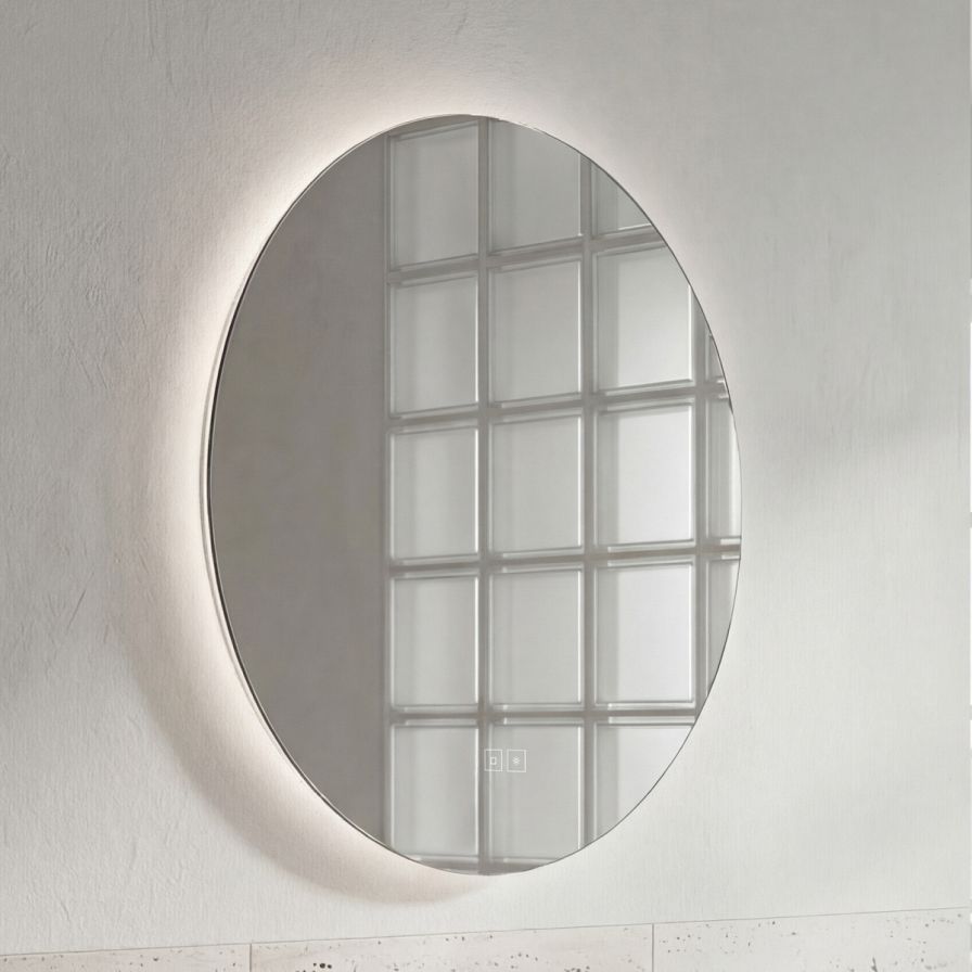 LED mirror with backlight, diameter 600, touch sensor