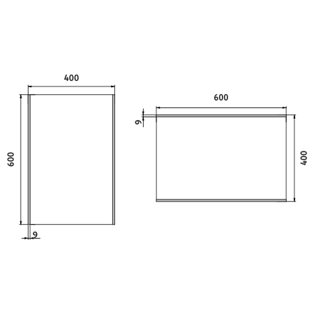 LED  mirror 400x600