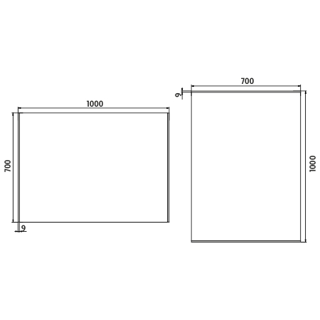 LED zrcadlo 1000x700