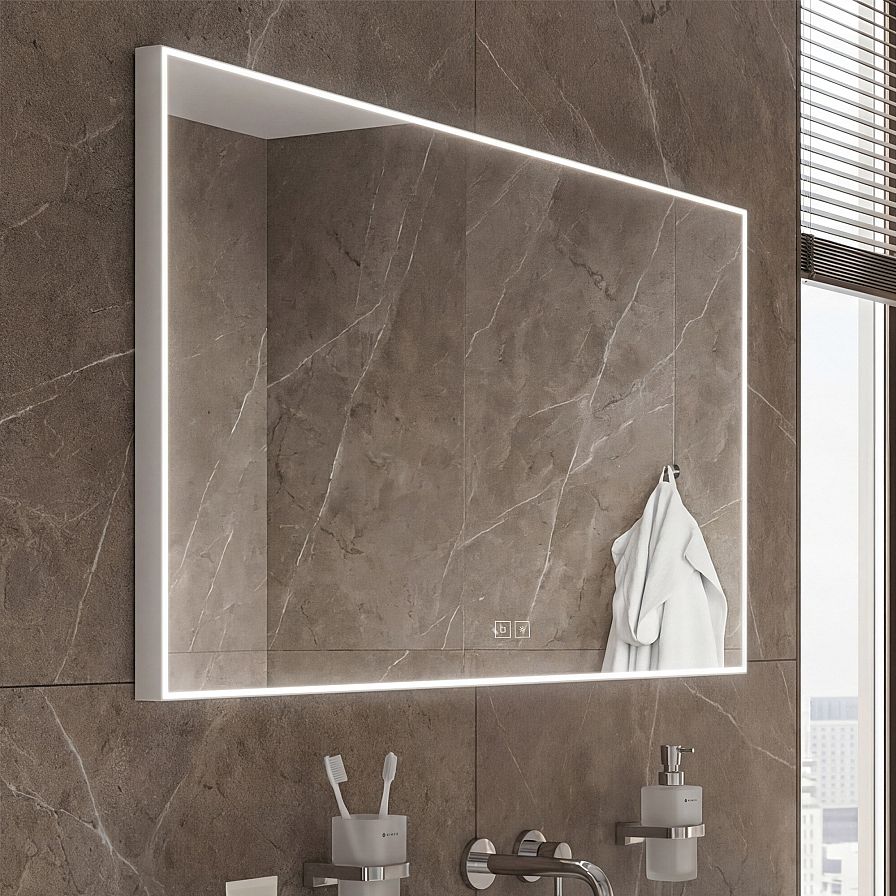 Bílé LED zrcadlo 120 x 70, dotykový senzor
