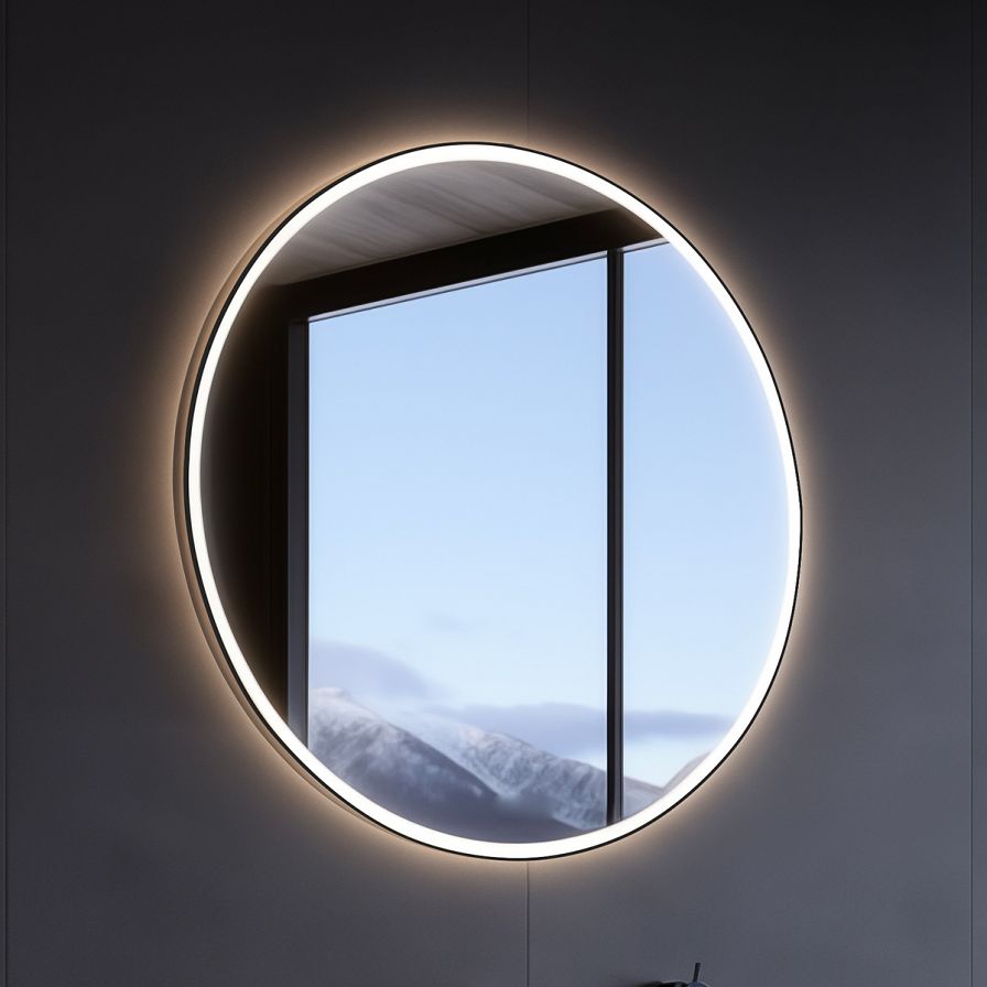 BLACK ROUND LED mirror dia. 600